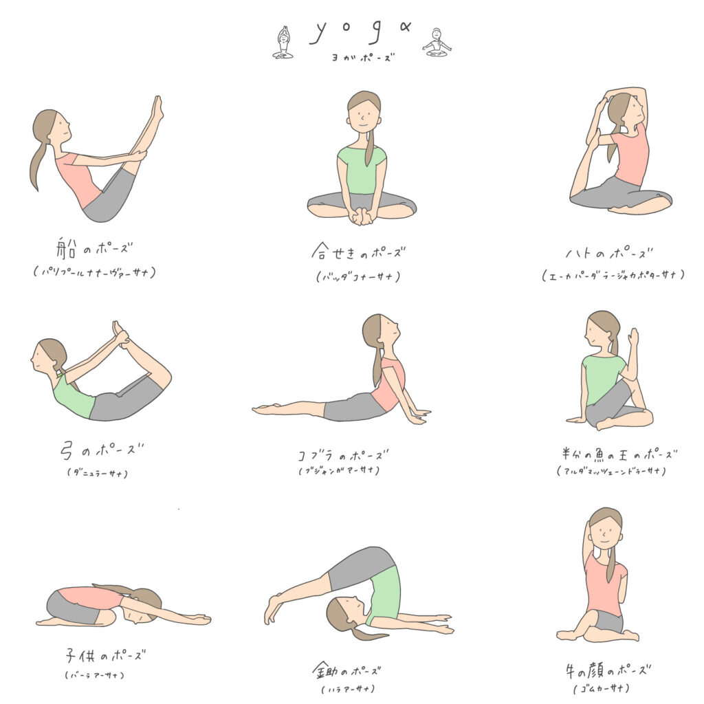 ヨガのポーズイメージイラスト